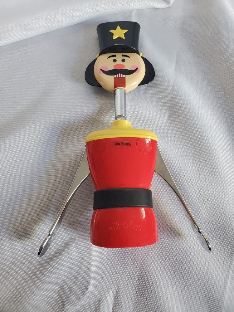 NUTCRACKER Boston Warehouse Corkscrew Wine Opener Boston Warehouse Red Black