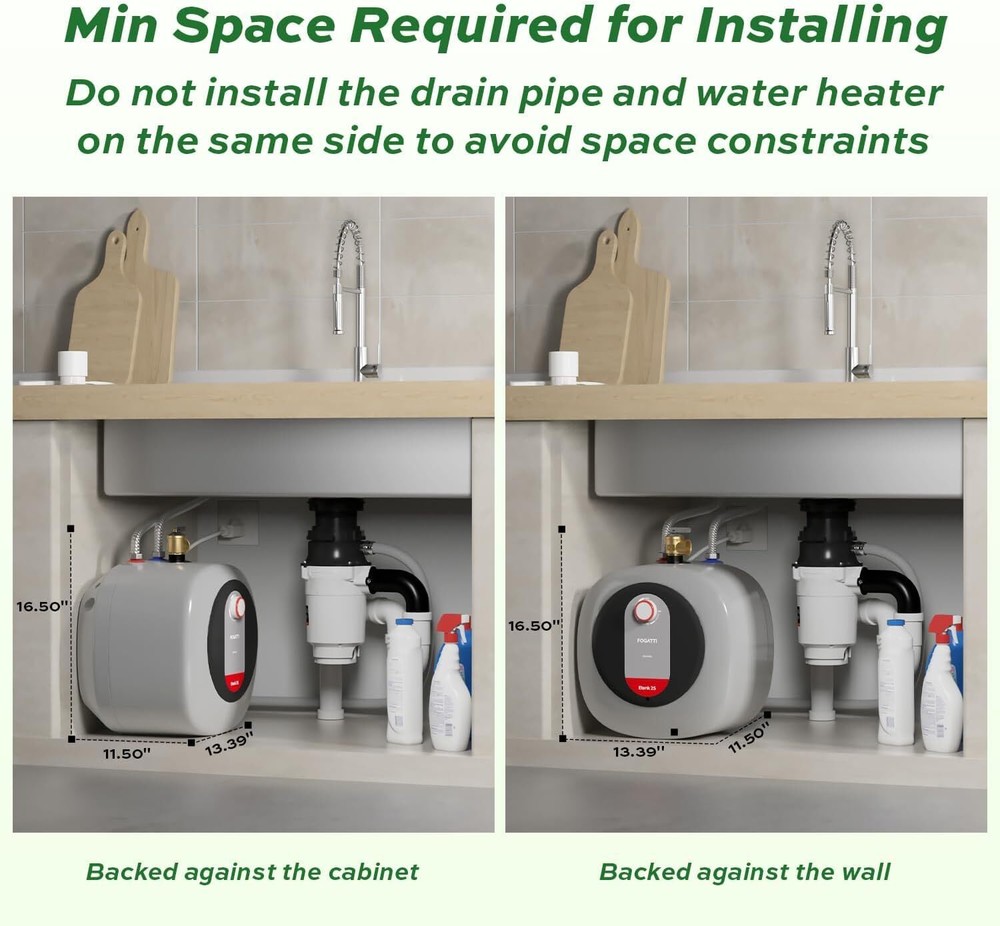 Electric Mini Tank Instant Hot Water Heater 2.5 Gal for Under Sink RV camping