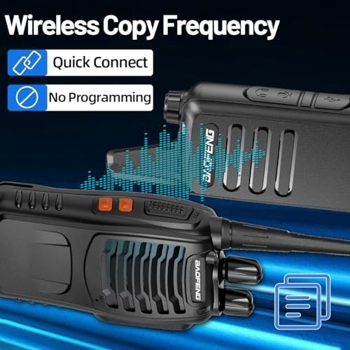 Long Range Rechargeable Walkie Talkies 2 Pack with Earpieces & Flashlight - UHF