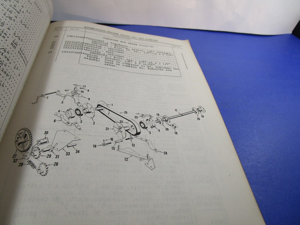 REPAIR CATALOG MOLINE MODEL UNI-COMBINE R-2014