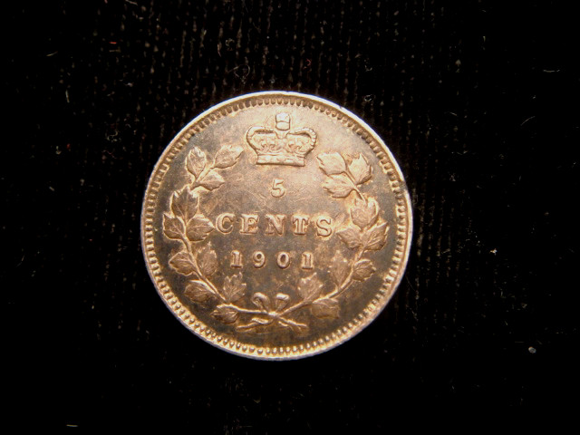 CANADA. VICTORIA. 5 CENTS 1901. KM 2. Toned.