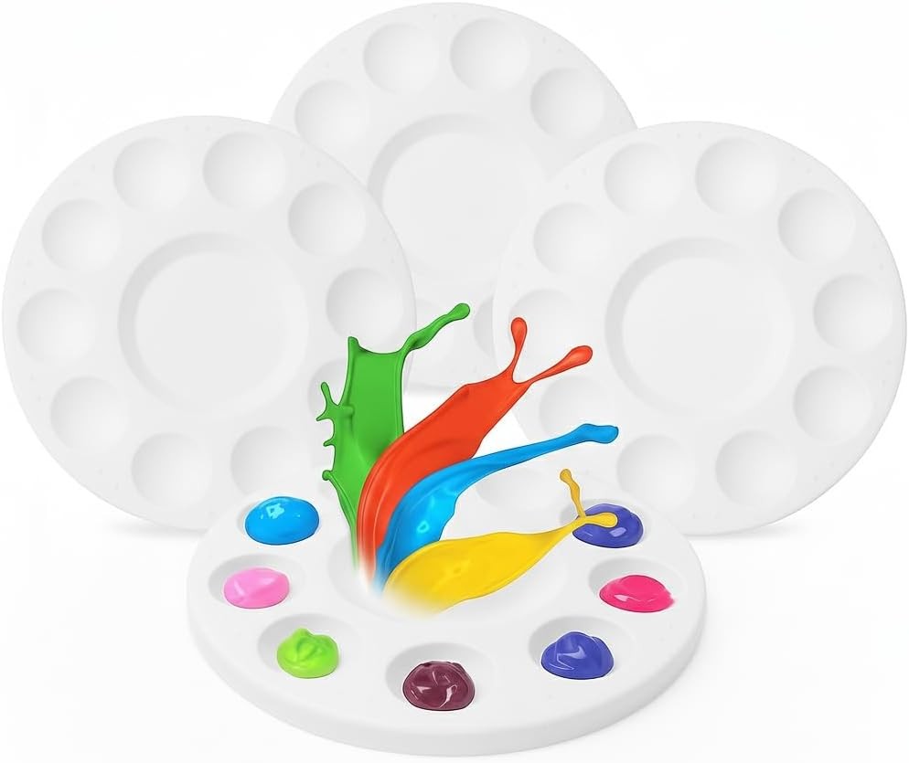 Kids Paint Tray Palettes 4-Pack Plastic Paint Holder