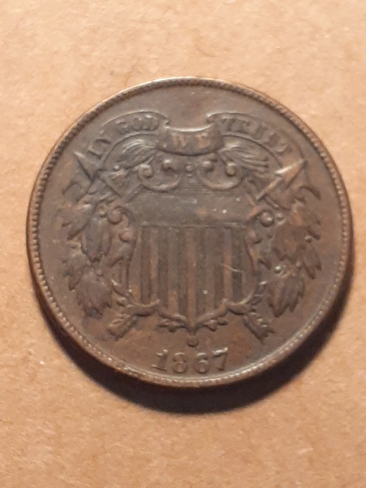 1867   2 CENTS PIECE