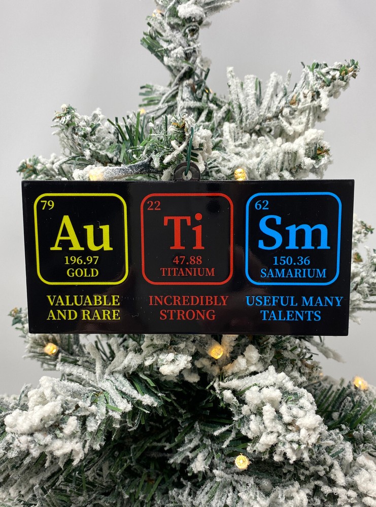 Autism Christmas Ornament Science Elements