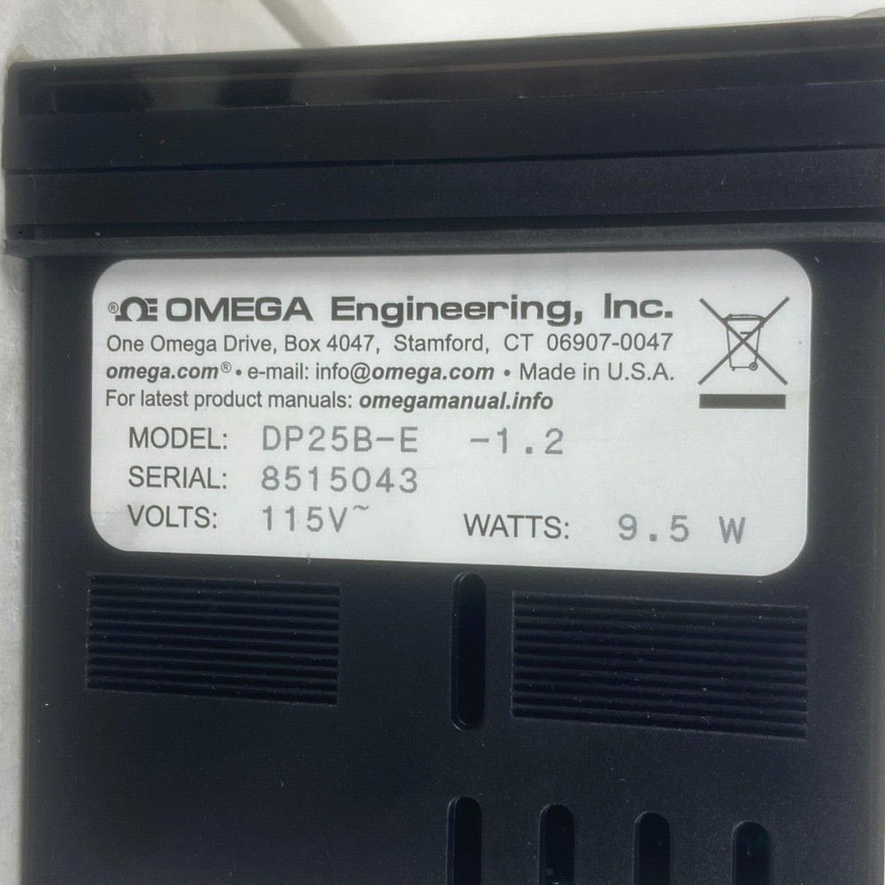 Omega Engineering DP25B-E-1.2 Digital Process Panel Meter 115VAC 4-Digit 1/8 DIN