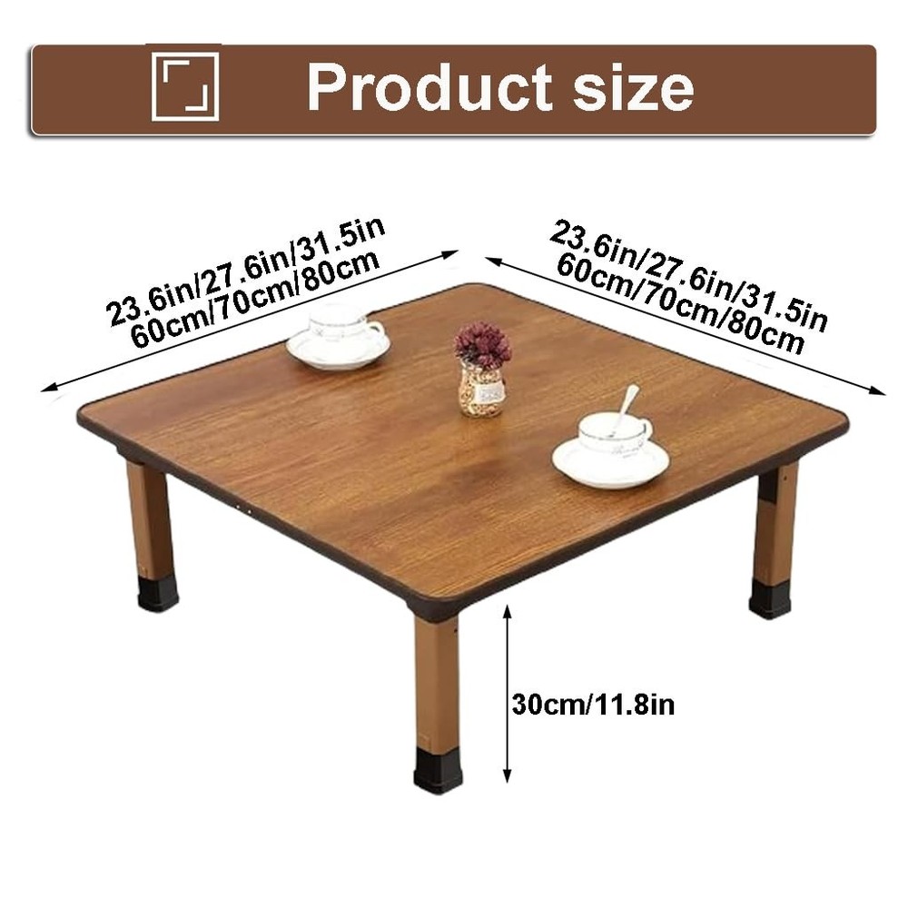 Japanese Foldable Coffee Table, Portable Low Tea Table Wooden Folding Dining ...
