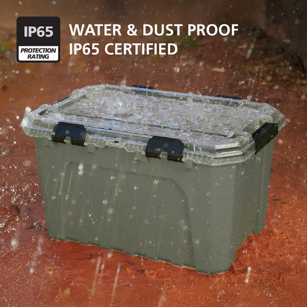 20 Gal. Professional Heavy Duty Waterproof Stackable Plastic Storage Container w