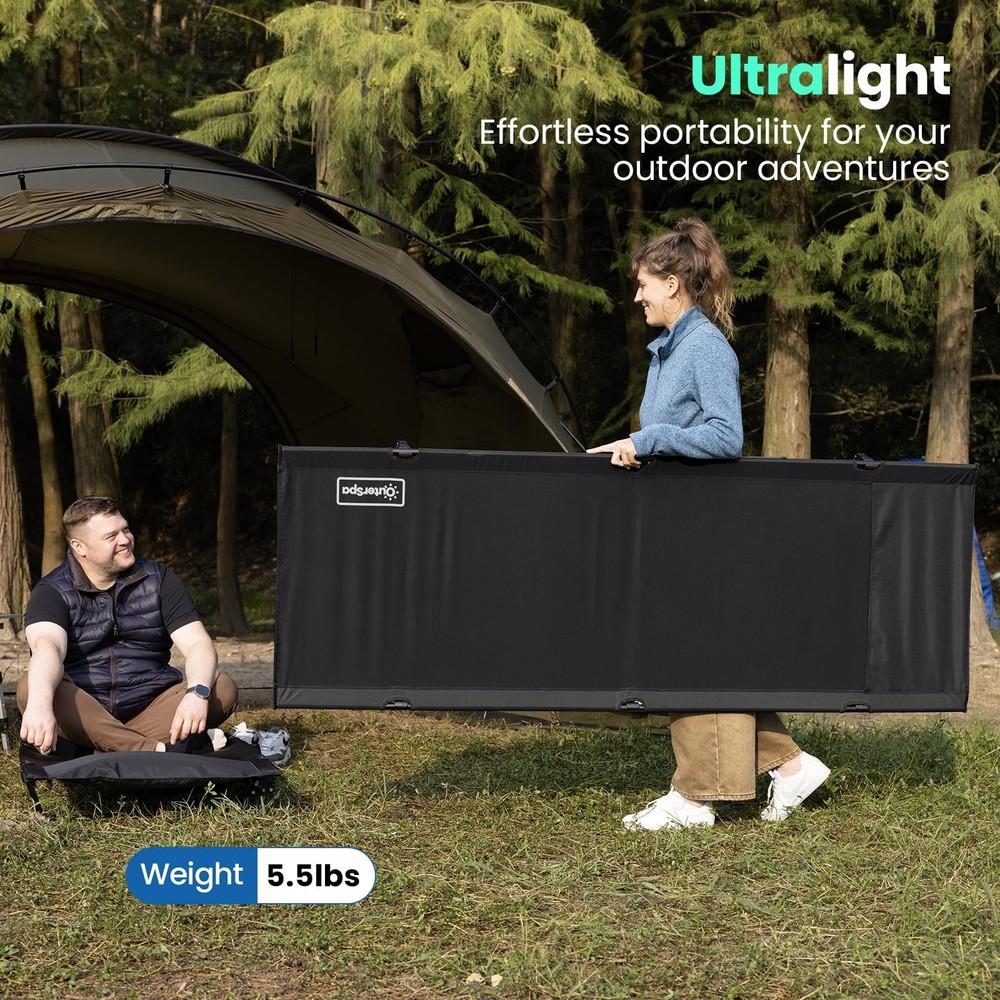 Ultralight Portable Camping Cot for Adults, Compact, Collapsible, 500lbs Support