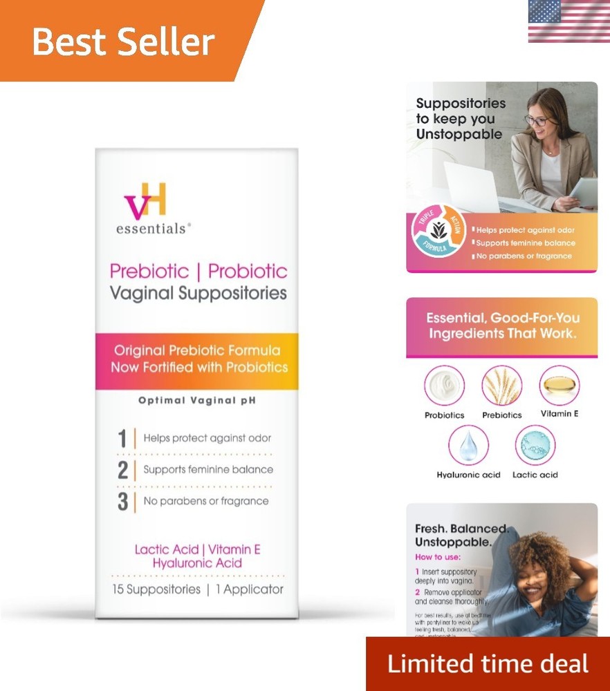 Prebiotic pH Balanced Vaginal Suppositories - Boost Freshness & Confidence