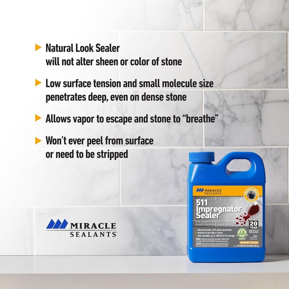 511 Impregnator: Invisible Water & Stain Barrier for Stone, Tile & Grout, Pint