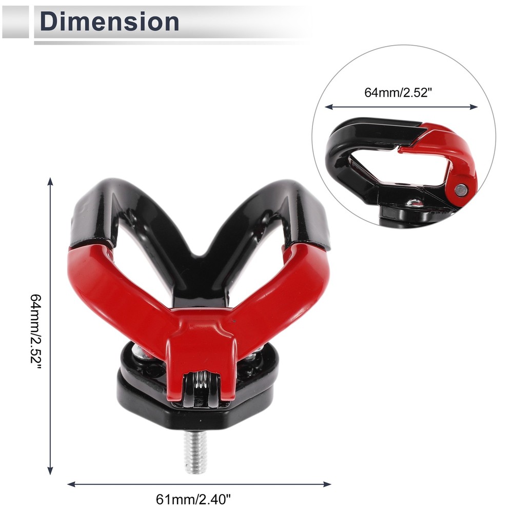 Open-Closed Butterfly Hook Double Motorcycle Hook 1pc Black Red