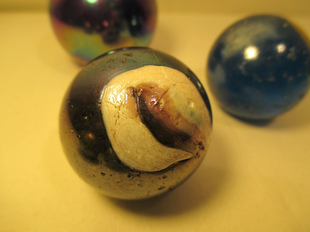 5 x Large Antique Marble / Lauscha / Marble