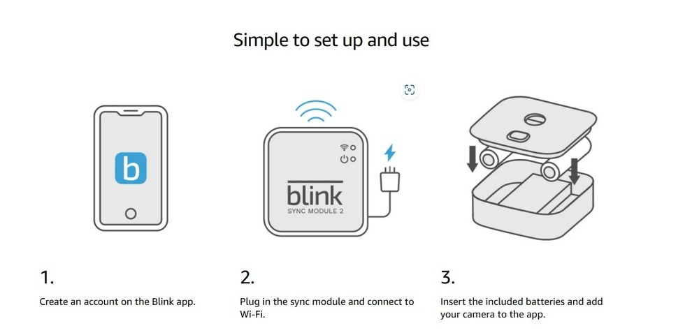 3 x Blink Outdoor Waterproof Add-On Security Cameras + Sync Module
