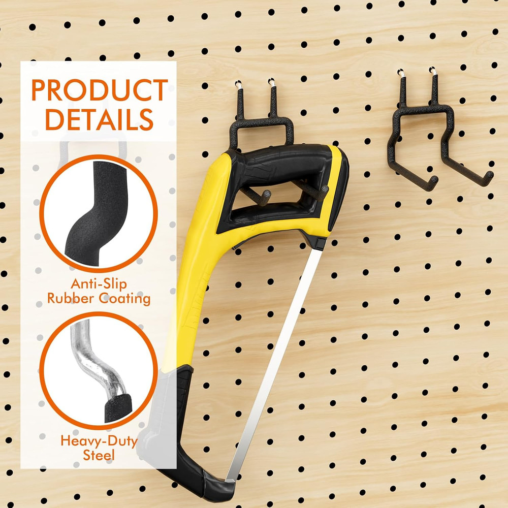 Utility Heavy Duty Pegboard Hooks - 5Pack Peg Board Accessories for Hanging Tool