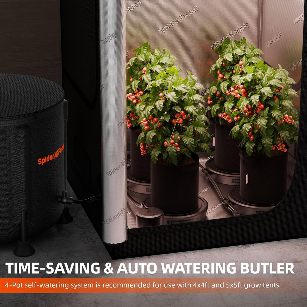 Spider Farmer Gravity-Fed Self-Watering System, 4-Pack Auto Watering System with