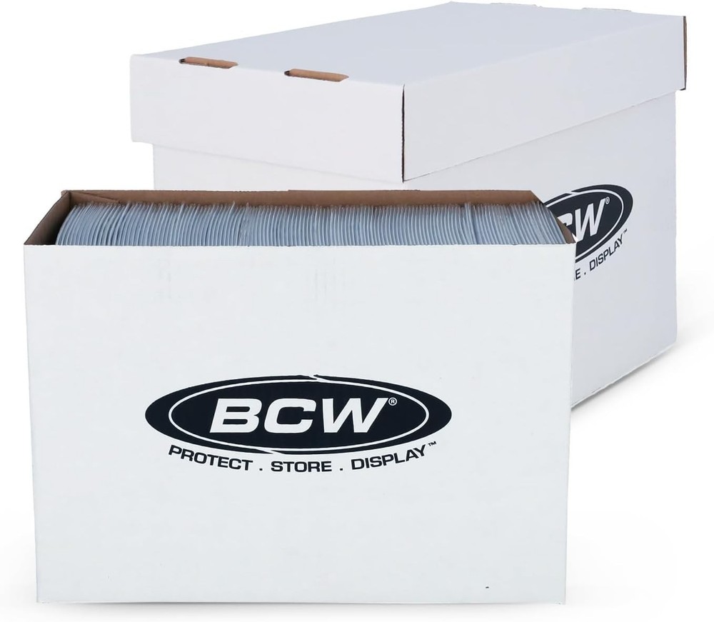 5-Pack Stackable Magazine Storage Boxes - Durable Cardboard Filing Solution