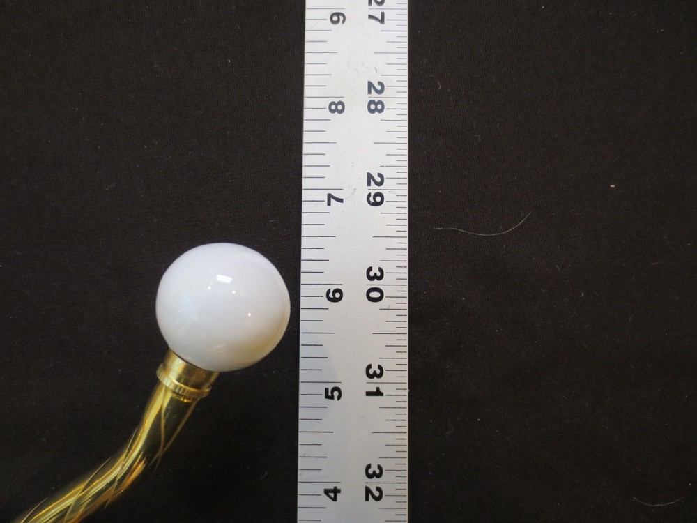 New Vintage Solid Brass 4 Hook Coat Hanger Porcelain Knobs and Screws