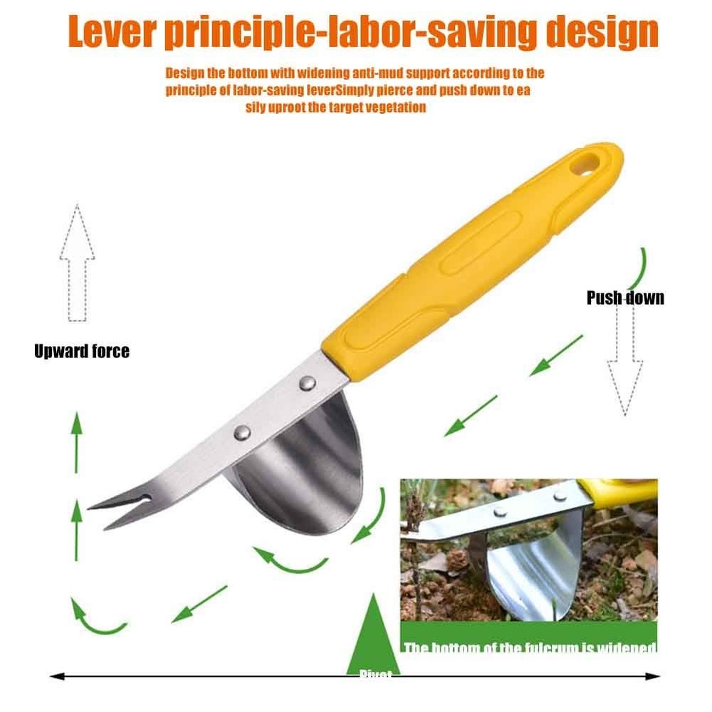 Hand Weeder Tool,Stainless Steel Weed Puller Tool with Metal Leverage Base to...