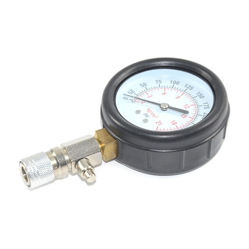 Engine Cylinder Compression Tester Kit 0-300PSI Automobile Tool Pressure Gauge