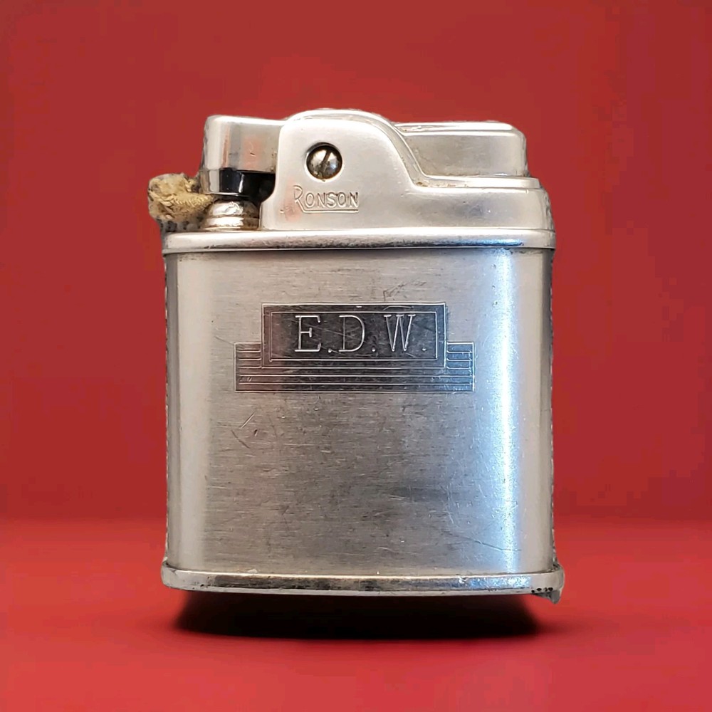 Vintage Ronson SPORT office Lighter E.D.W. ENGRAVED LIGHTER