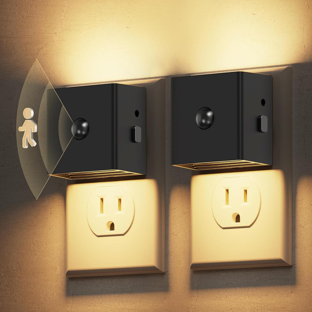Motion Sensor Night Light, [2-Pack] Plug in Night Light with Motion Sensor and D