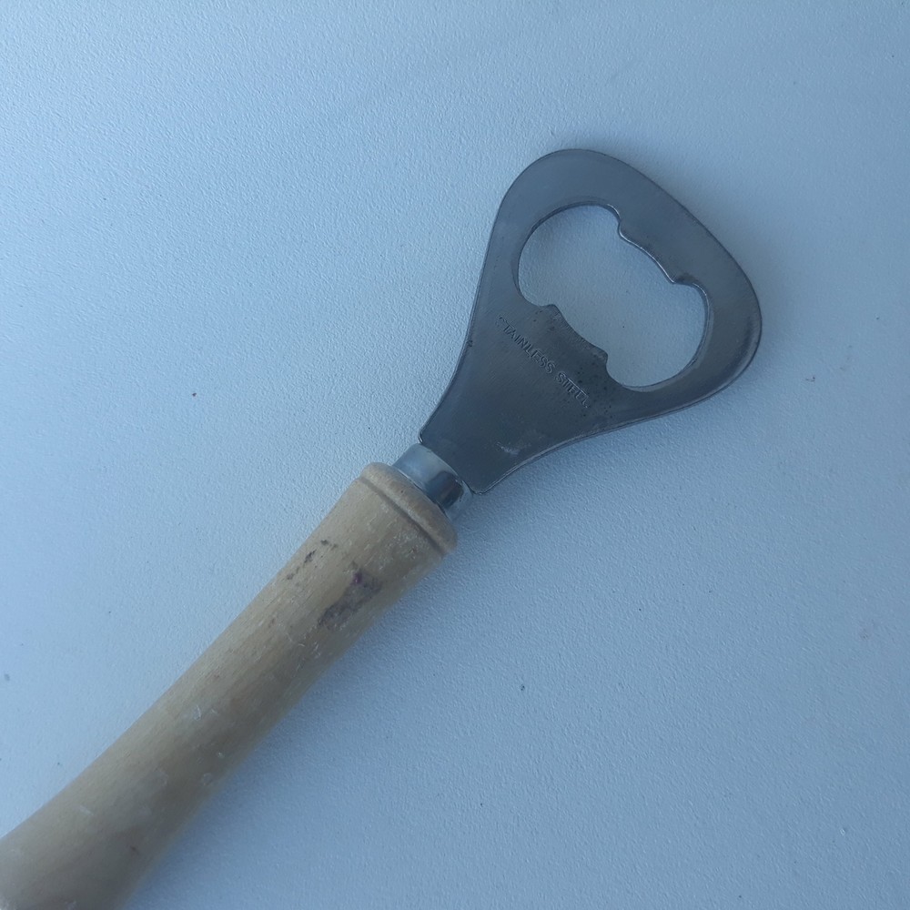 Stainless Steel Bottle Opener Wood Handle