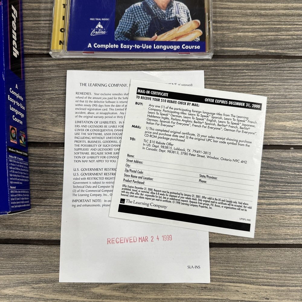 Think & Talk French Berlitz PC Program Software CD-Rom Version 2.0 1997