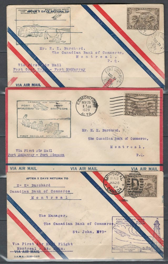CANADA BRITISH COMMONWEALTH POSTAL HISTORY 1ST FLIGHT  COVERS   LOT (BCL 351)