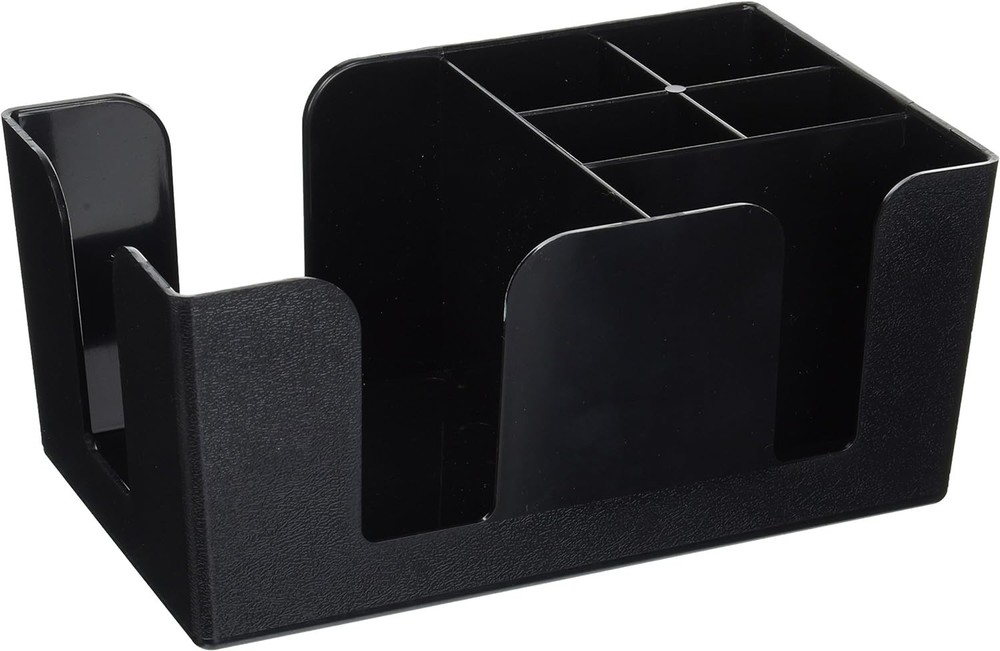 Stylish Medium Bar Caddy - Dishwasher Safe, Durable Plastic with 6 Compartments