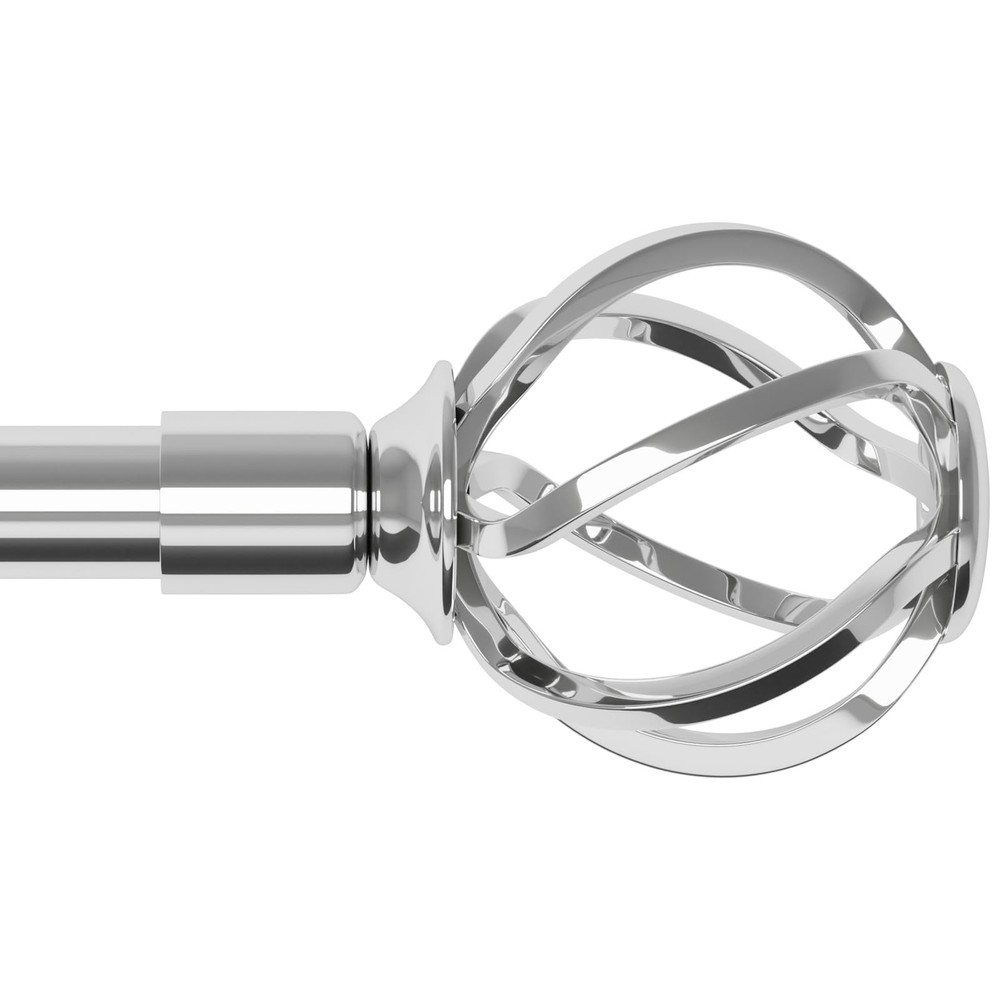 Silver Curtain Rods Windows 3250 Inch Twisted Cage Finials 5/8" Bracket