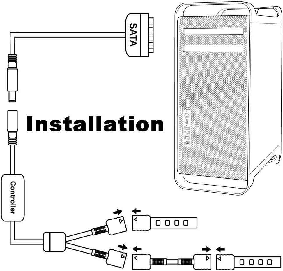 RGB LED Strip Computer Lighting via Magnet with Controller for Desktop Comput...