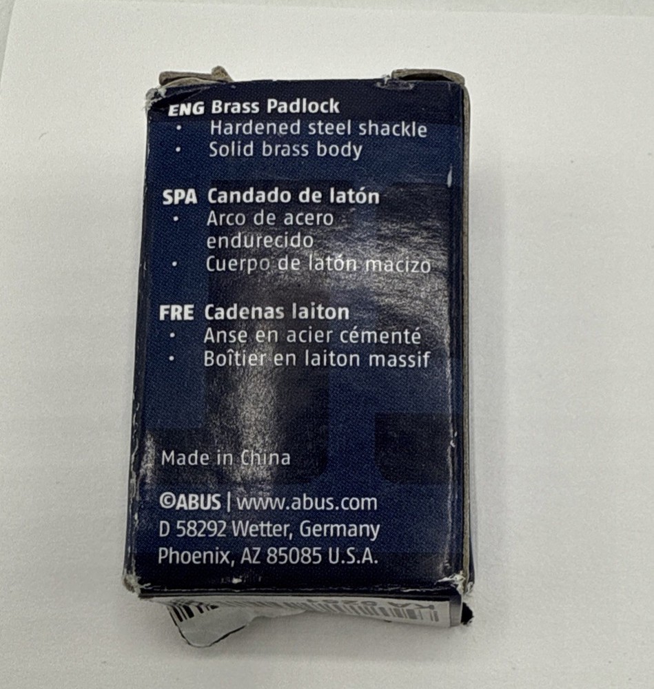 ABUS KA 5251 Keyed Alike Security Padlock 55/25mm Brass with 2 Keys