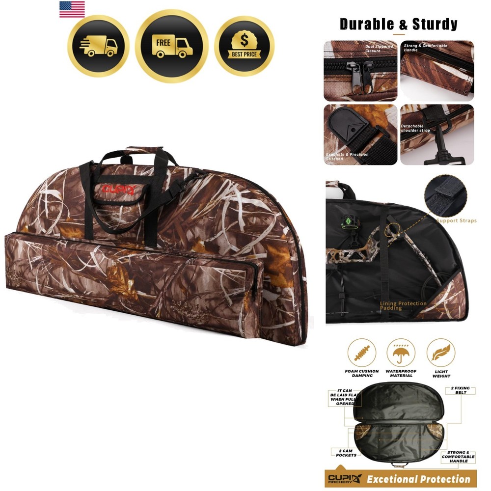 Compound Bow Case Soft Lightweight Bow Bag with Arrow Pocket Backpack Straps