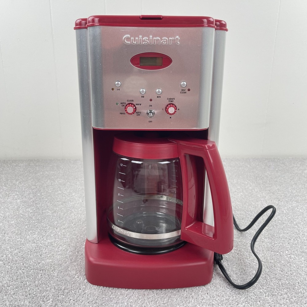 Cuisinart DCC-1200 Coffee Maker Red Brew Central Silver 12 cups