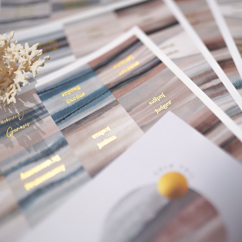 OFFILICIOUS 100 Golf-Foiled, Soft-Touch, Laminated Bible Tabs for Bible Study