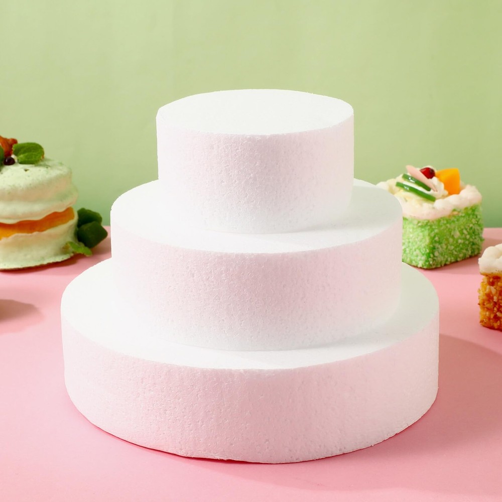 Foam Cake Dummies Foam Circles Cake Dummies 3Pack Rounds for Decorating Cake ...