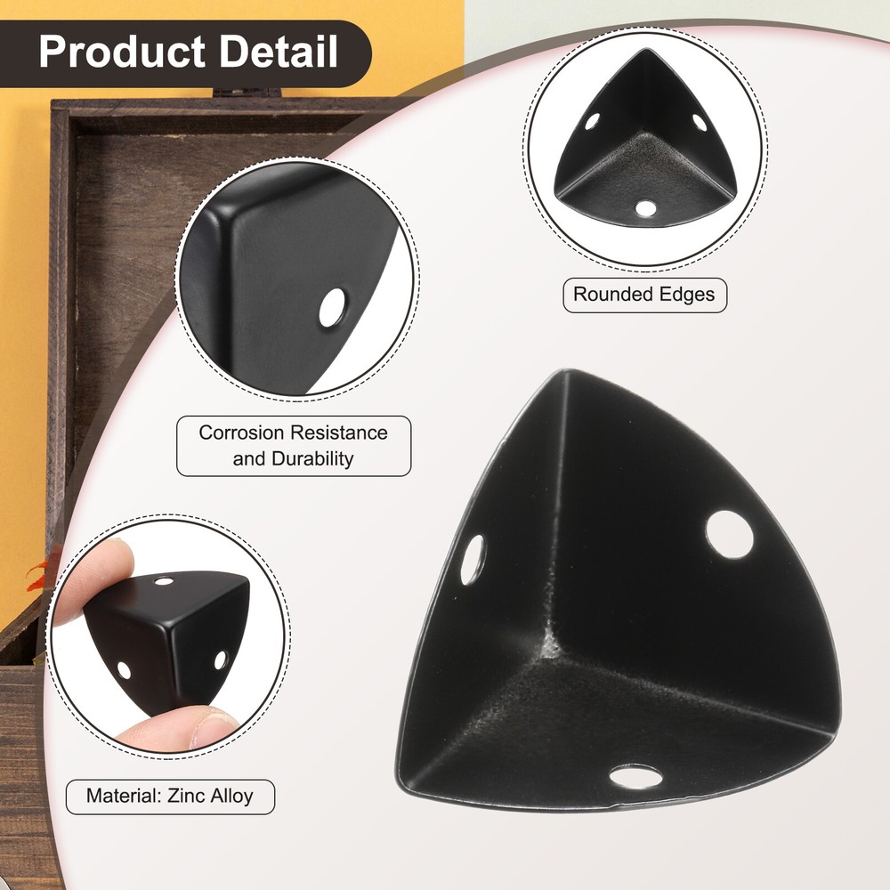 8PCS Metal Corner Protector 1 x 1 x 1 Inch (Black)