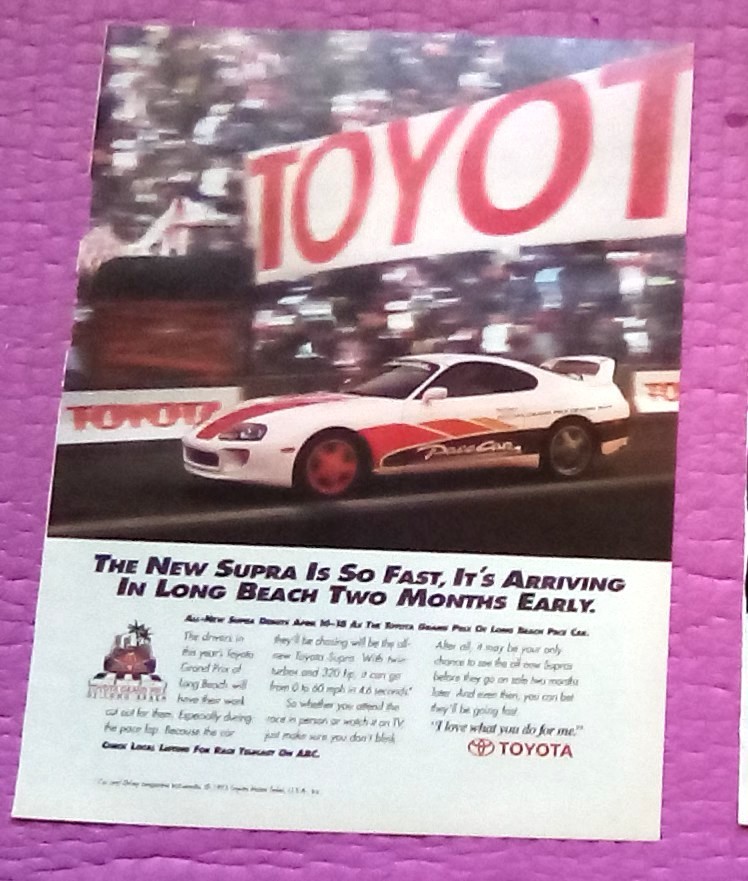 1993 Toyota Supra Print Ad