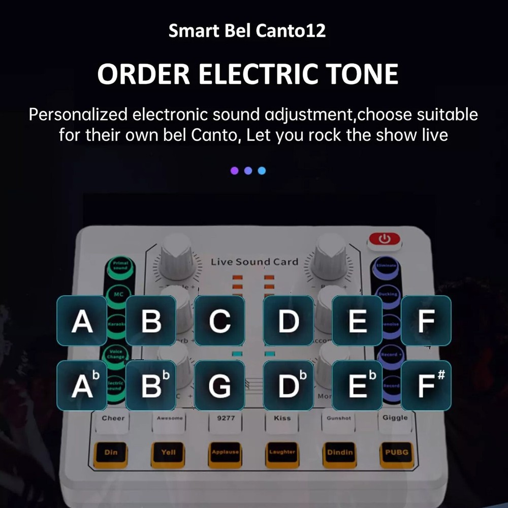 M8 Sound Card Live Streaming Interface External USB Live Broadcast MicrophoneW2