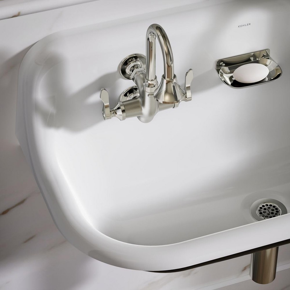 KOHLER Brockway 36" Wall-Mount Utility Sink, White, Durable Cast Iron Constructi