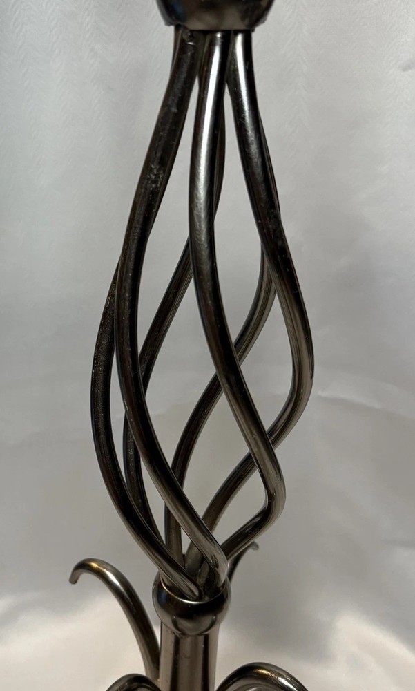 Vintage Wrought Iron Fireplace Tool Stand Twisted Scroll Design 29"