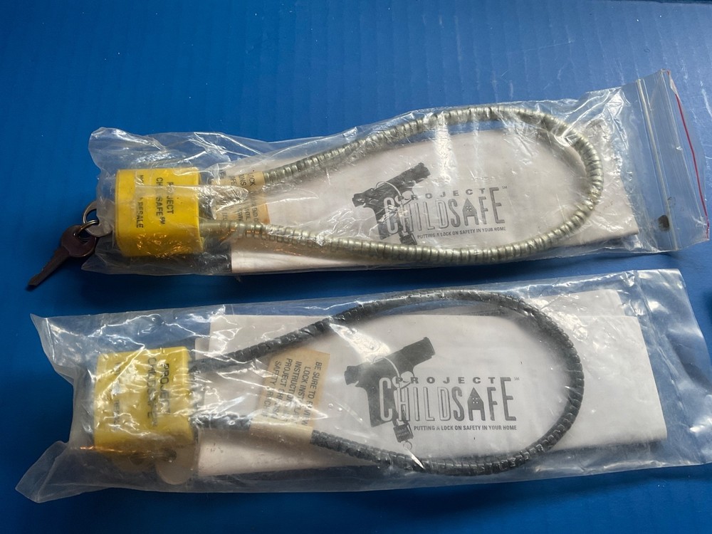 (2) CABLE GUN LOCKS  - 9” & 11” Length Project Child Safe