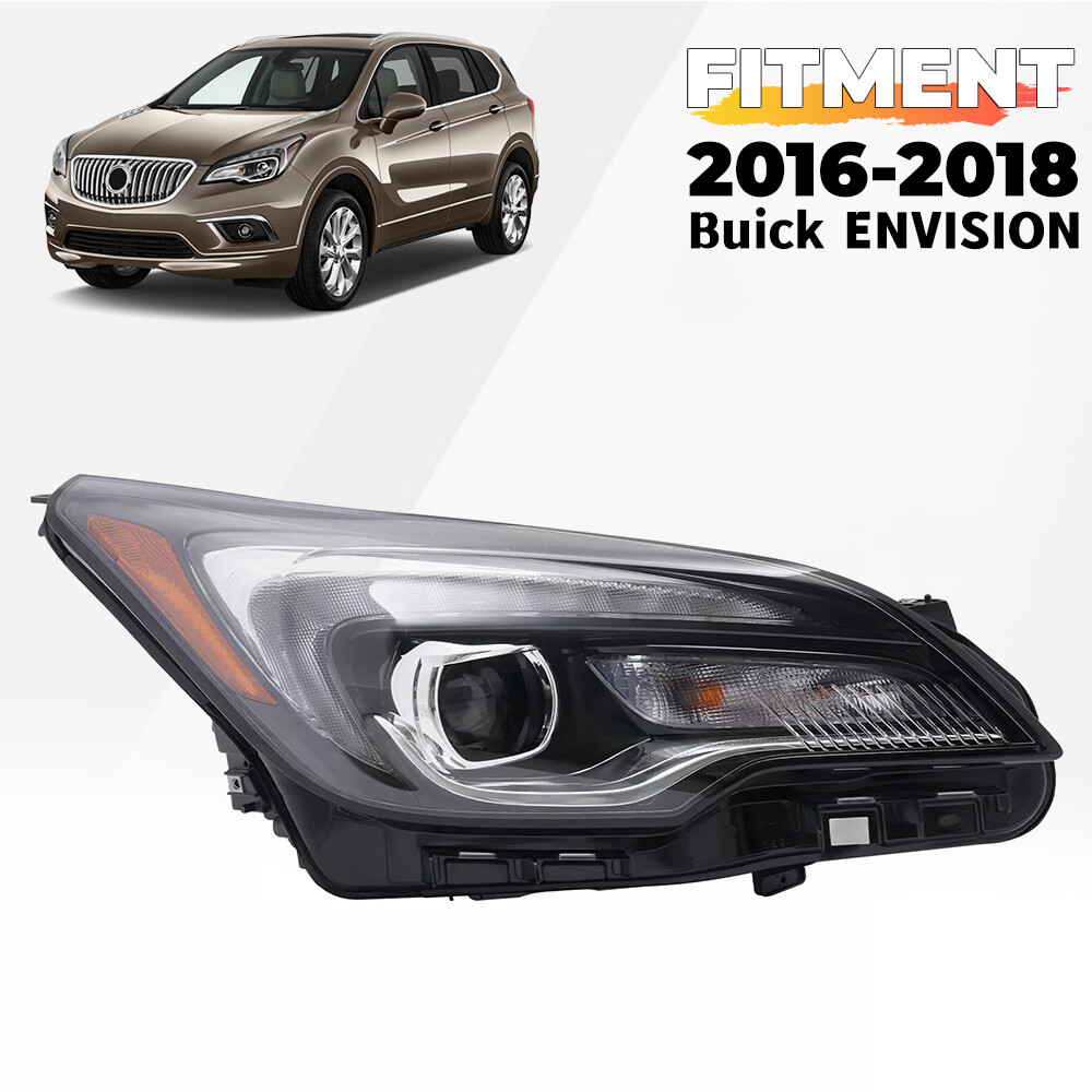 Fits For Buick Envision 2016-2018 Halogen Headlight LED DRL Passenger Side