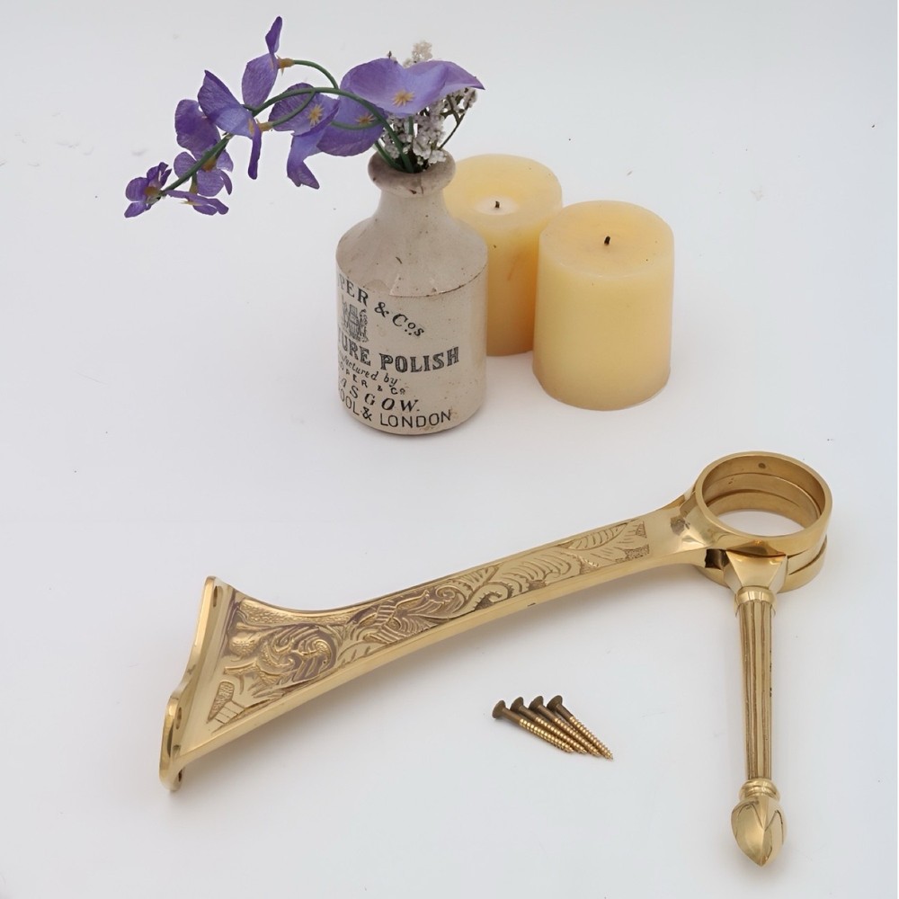 Swing Arm Cast Solid Brass Bar Foot Rail 2 inches