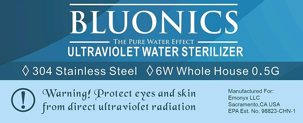 UV Drinking Water Filter System Ultraviolet Light Under Sink Purifier CTO Carbon