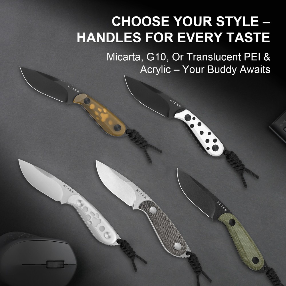 Kizer Buddy Fixed Knife EDC Compact Nitro-V Blade G10 Handle Drop point 1081A3