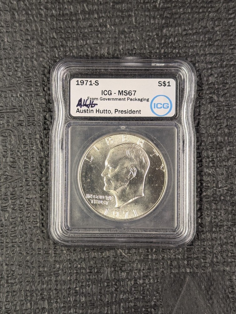 1971-S  MS 67 $1 EISENHOWER IKE SILVER DOLLAR - ICG - Great Original Luster