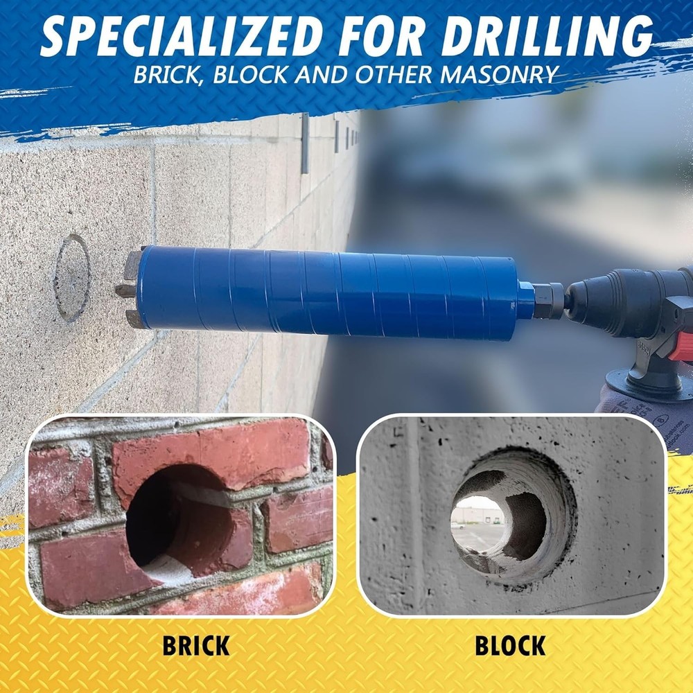 Versatile 2" Diamond Core Bit with SDS Plus for Brick & Block Drilling Needs