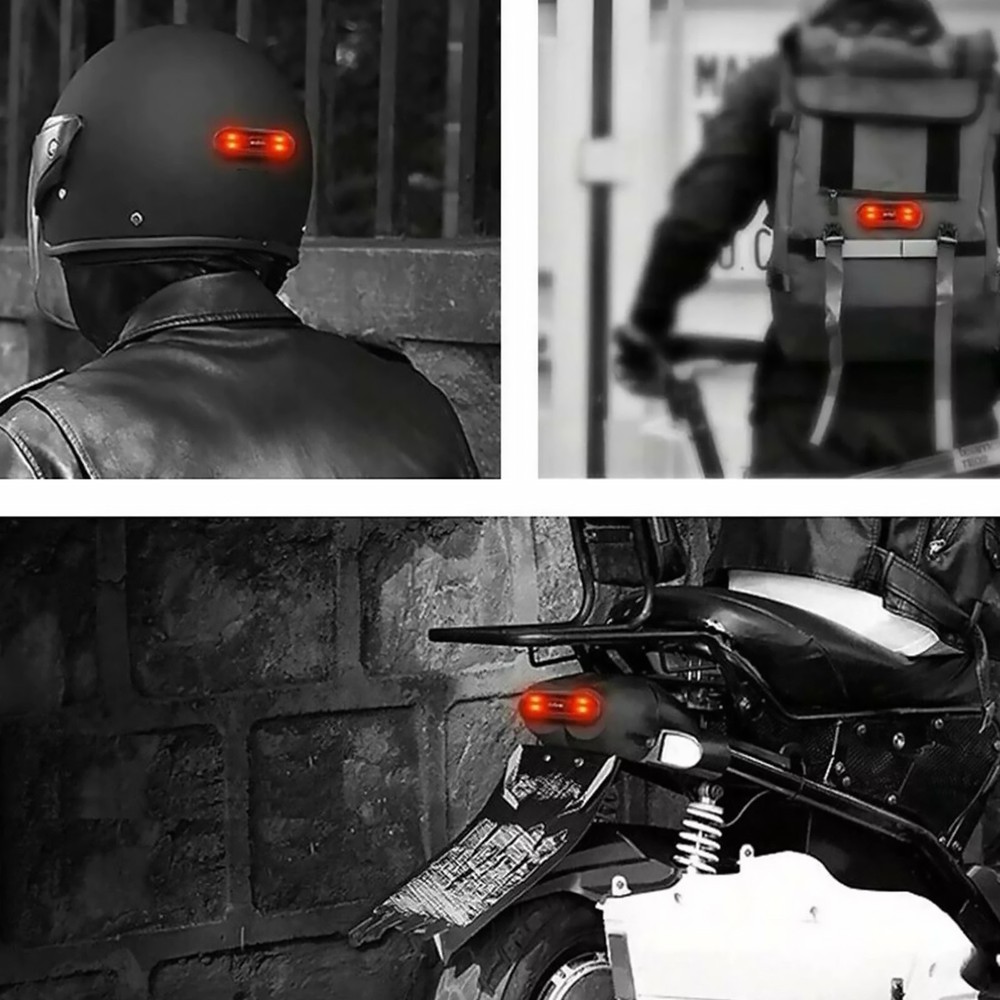 Waterproof Motorcycle Rear LED Helmet Light USB Rechargeable Light Accessory