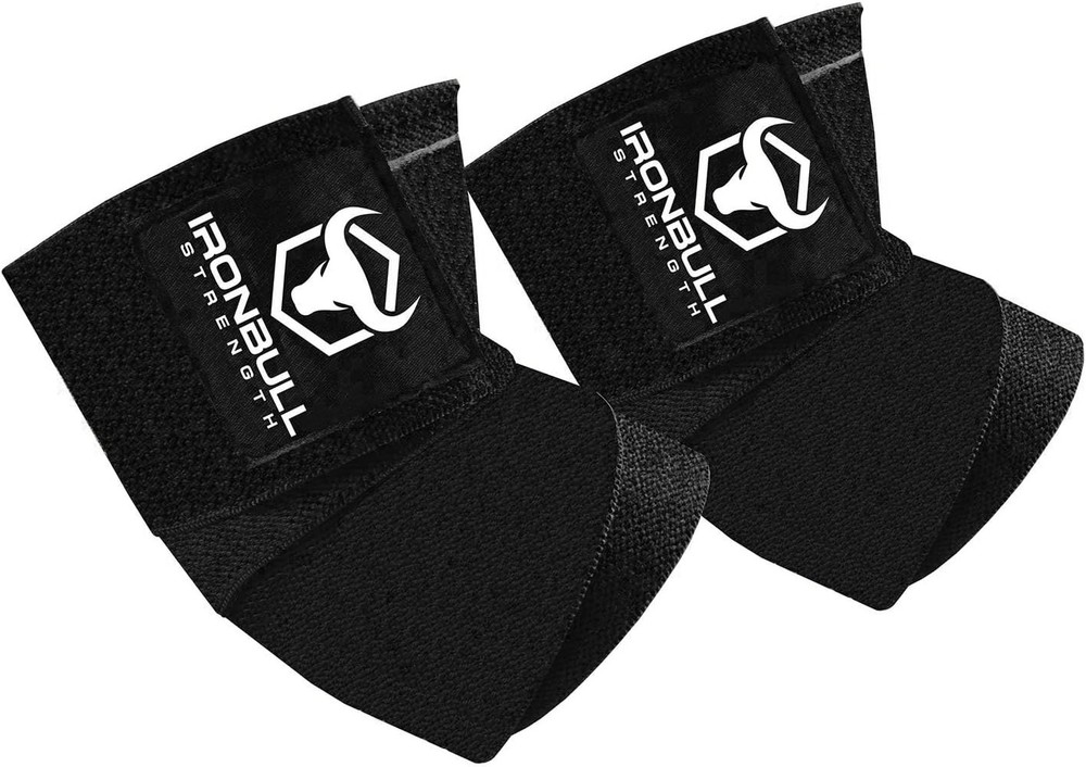 Elbow Wraps for Weightlifting (1 Pair) - 50" Elastic One Size, Black